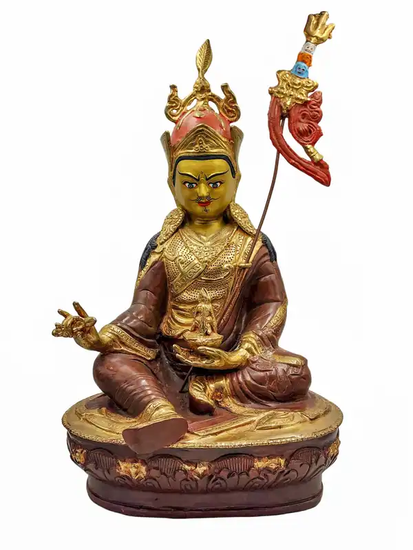 Statue de Padmasambhava en cuivre doré
