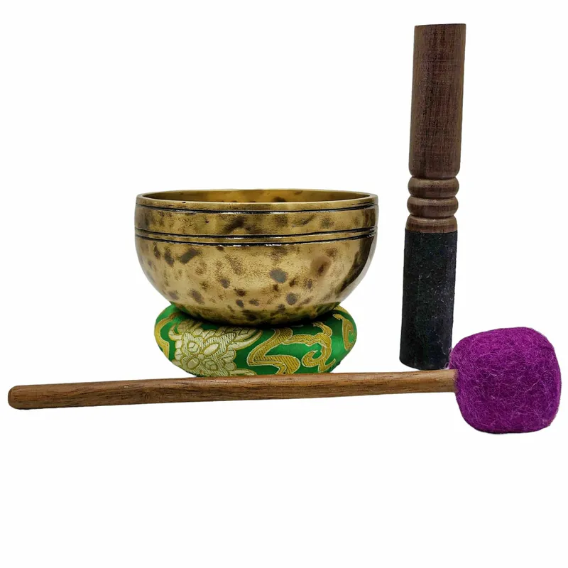 Bol chantant Jambati en métal bronze à sept