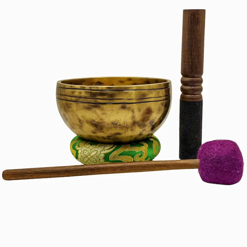 Bol chantant Jambati en métal bronze septuple