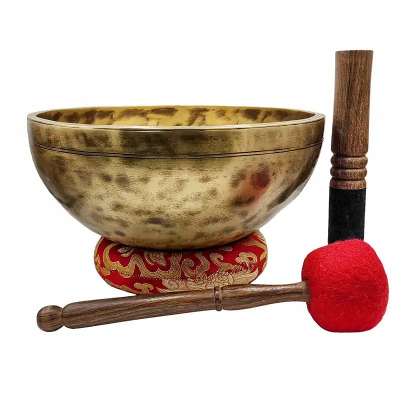 Bol chantant Jambati en sept métaux de bronze