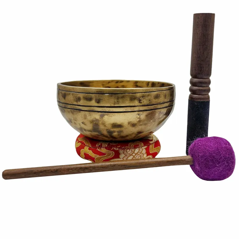 Bol chantant Jambati en métal de sept bronzes