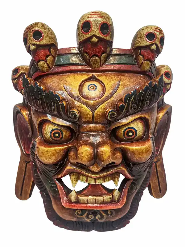 Masque en bois de Bhairav de Mahakala – Tenture murale