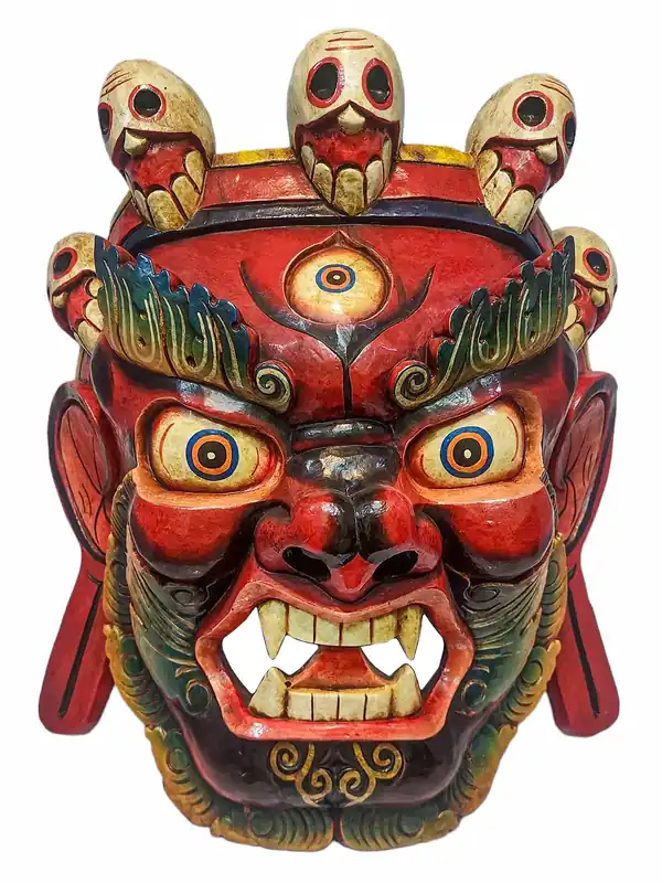Masque en bois de Bhairav – Protection de Mahakala