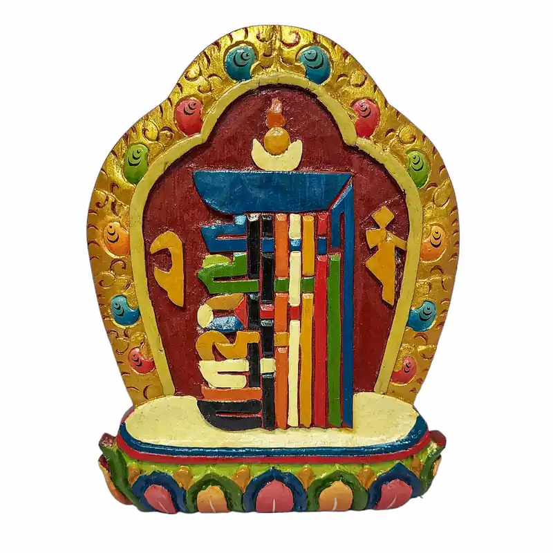 Mur en bois Kalachakra pour la sagesse spirituelle
