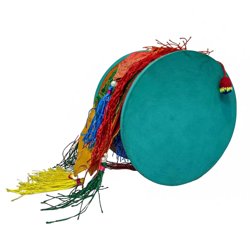 Damaru Chod tibétain – Tambour en bois et cuir