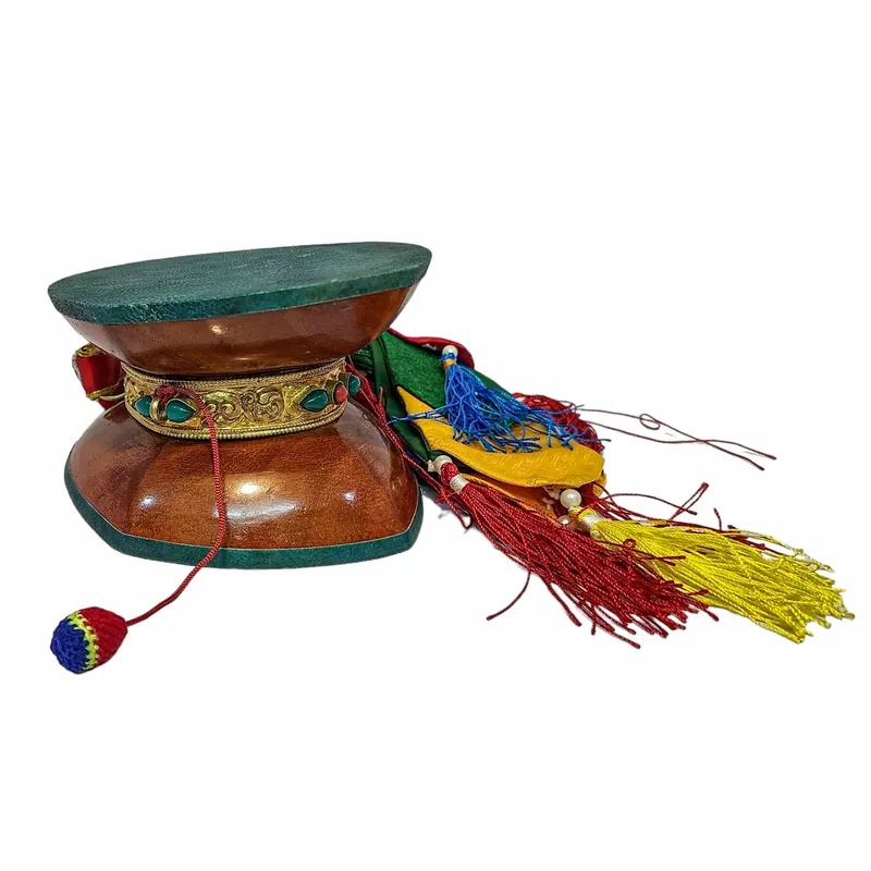 Tambour Damaru Chod Tibétain – Bois et Cuir