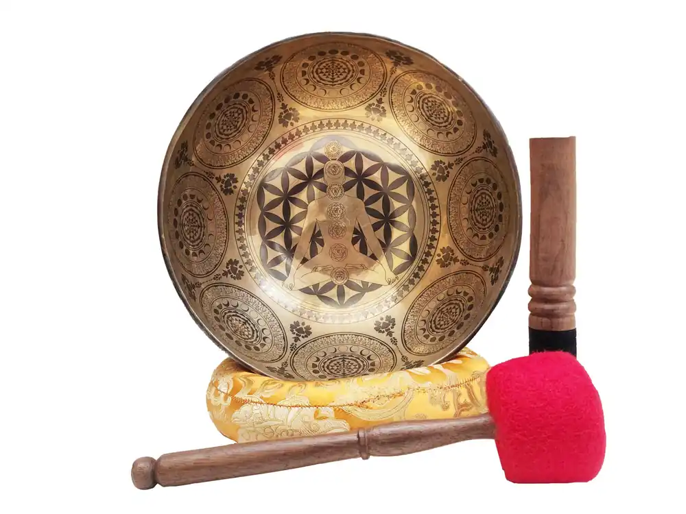 Bol chantant bouddhiste en bronze pour la méditation