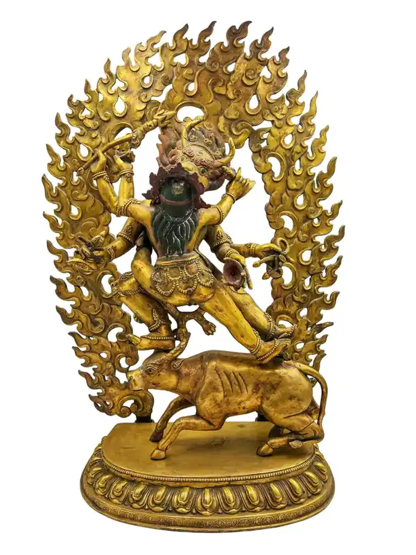 Statue en cuivre de Yamantaka – Énergie féroce de transformation