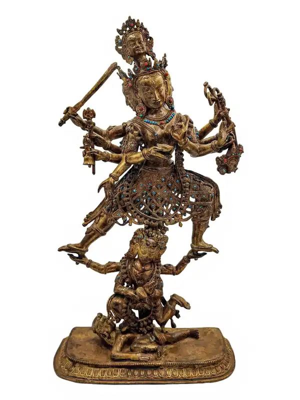 Statue Ancienne en Cuivre de Siddhi Lakshmi – Déesse de la Richesse et de la Prospérité