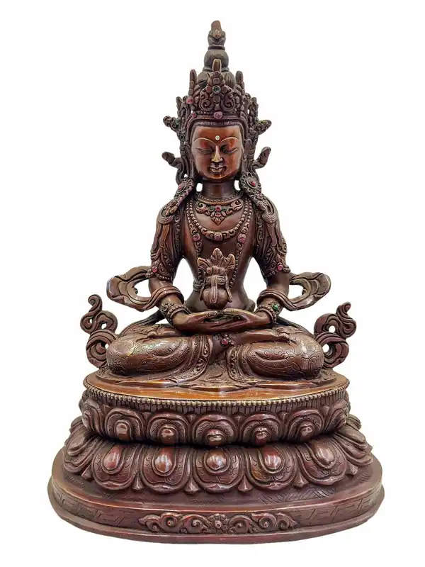 Statue en cuivre d’Aparimita – Émblème de la Longévité et de la Sagesse Spirituelle