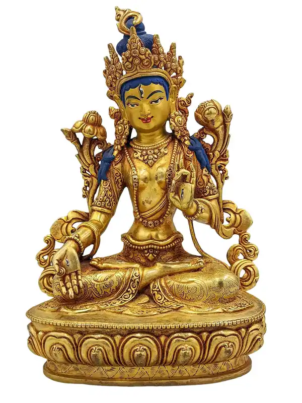 Statue en cuivre de la Tara Blanche – Déesse de la Longévité et de la Guérison