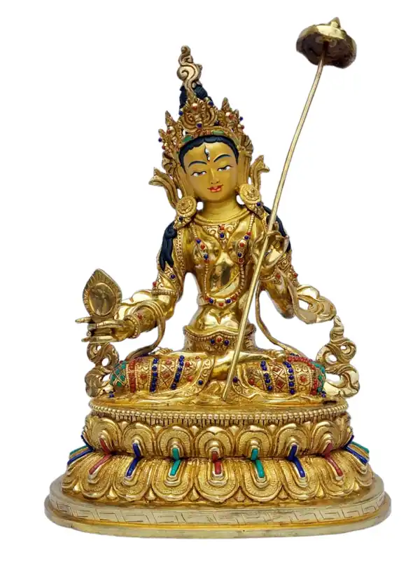 Statue de Tara Sitatapatra – Cuivre, Doré