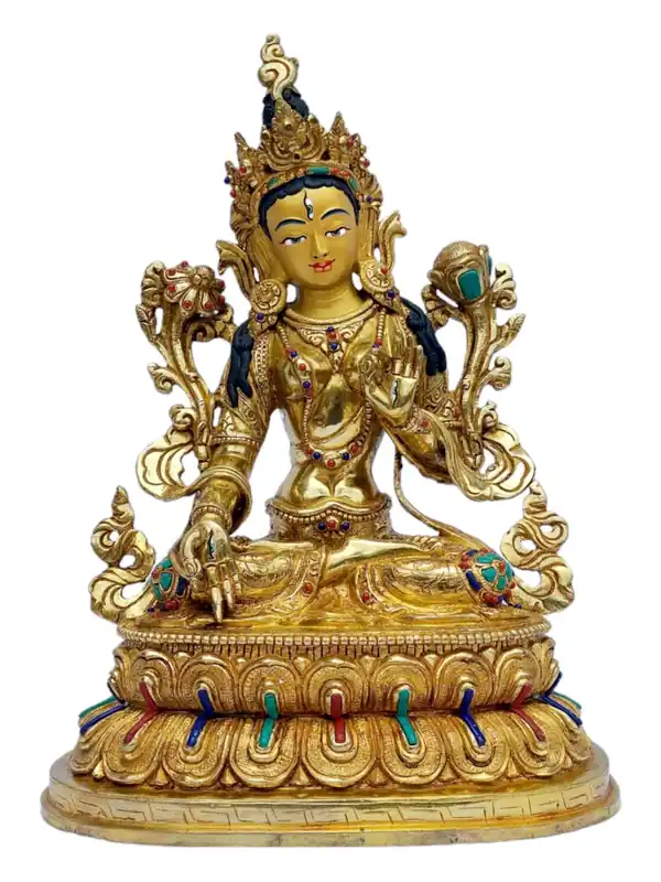 Statue en cuivre de Tara blanche – Longévité et guérison