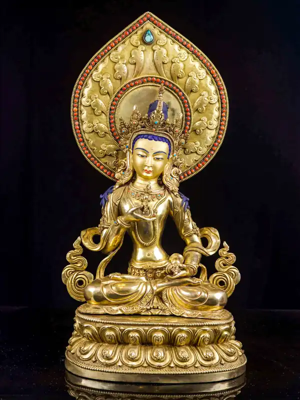 Statue de cuivre de Vajrasattva avec un visage doré – 51 cm Purificateur du Karma