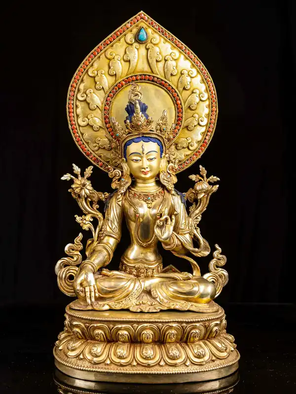Statue en cuivre de Tara blanche – Symbole de longévité