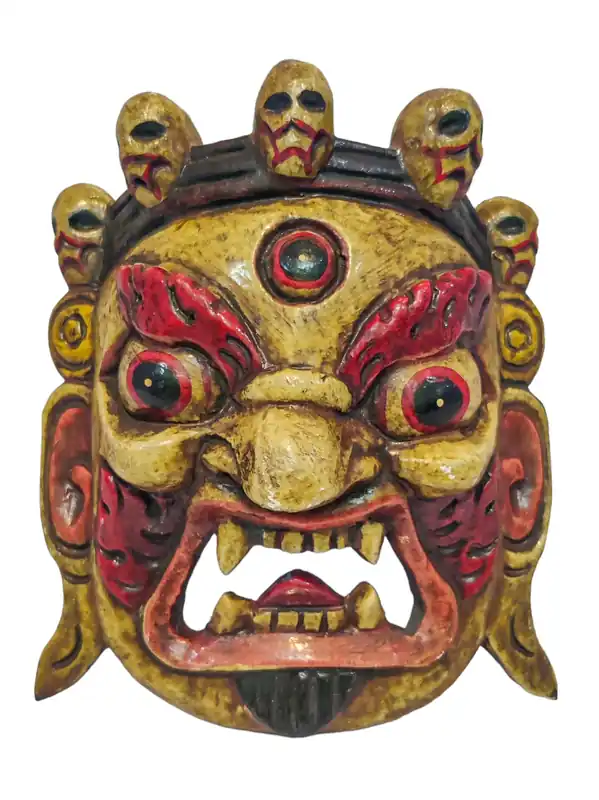 Masque en bois de Bhairav de Mahakala