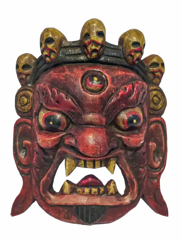 Masque en bois de Bhairav pour Mahakala