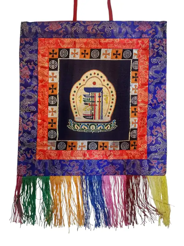 Tenture murale en brocart cochin tibétain du Kalachakra