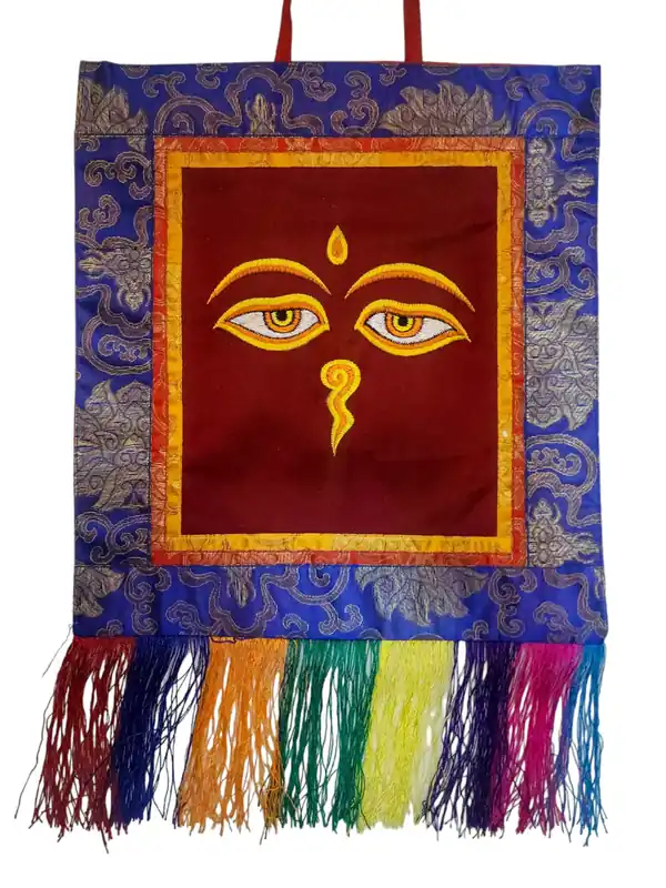 Tenture Murale en Brocart de Cochin avec l’Œil de Bouddha