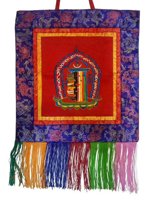 Tenture murale en brocart Cochin tibétain du Kalachakra