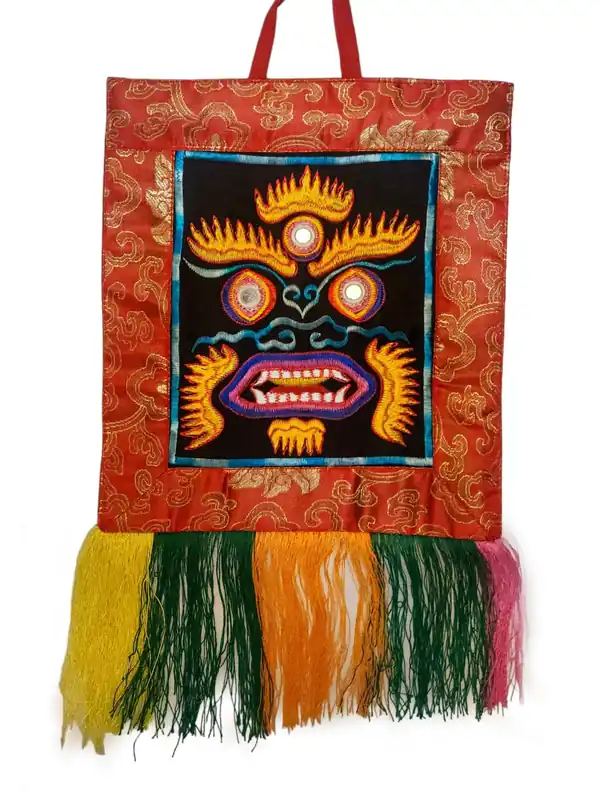 Tissage de brocart de Cochin représentant Bhairav