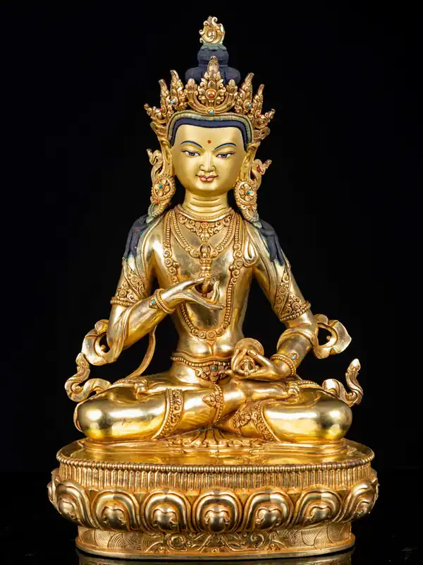Statue en cuivre doré de Vajrasattva – Incarnation de la pureté et de l’éveil