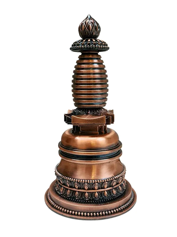 Stupa en laiton : Monument sacré de l’illumination du Bouddha