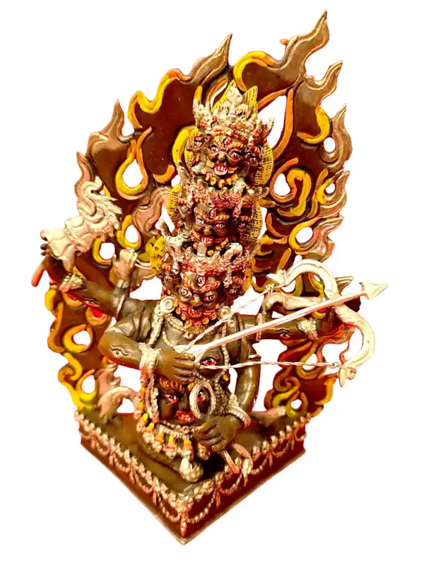 Statue en cuivre de Rahula – Symbole de transformation et de sagesse, 20 cm
