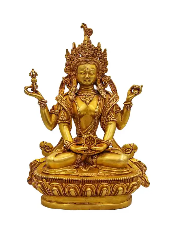 Statue en cuivre de Prajnaparamita – Incarnation de la sagesse et de la connaissance