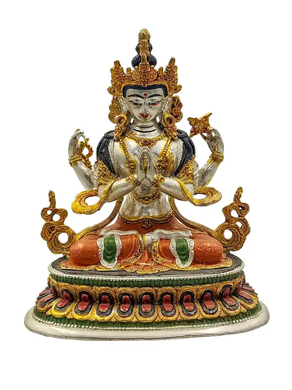 Statue miniature en cuivre de haute qualité de Chenrezig – Bodhisattva de la compassion