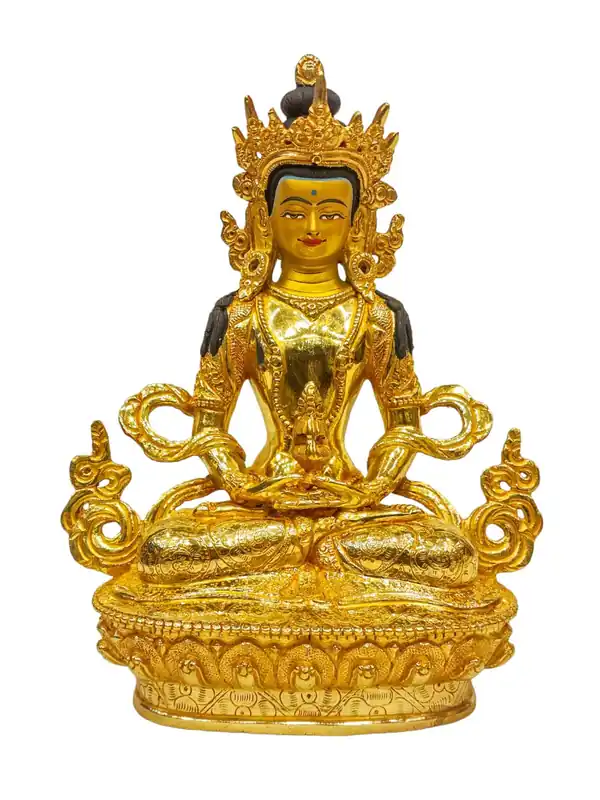 Statue d’Aparimita Bouddha – Artisanat en cuivre pour la longévité et la sagesse spirituelle