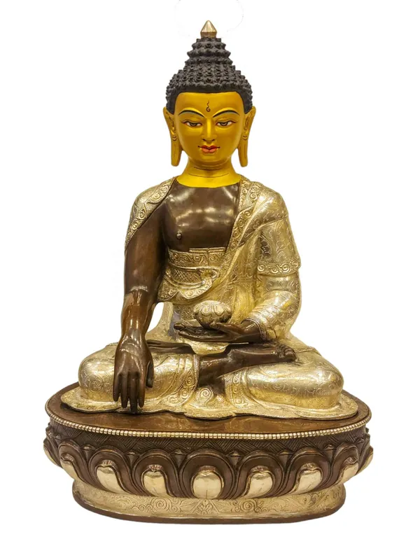 Statue en cuivre de Shakyamuni Buddha – 46 cm – Œuvre inspirée par l’Illumination
