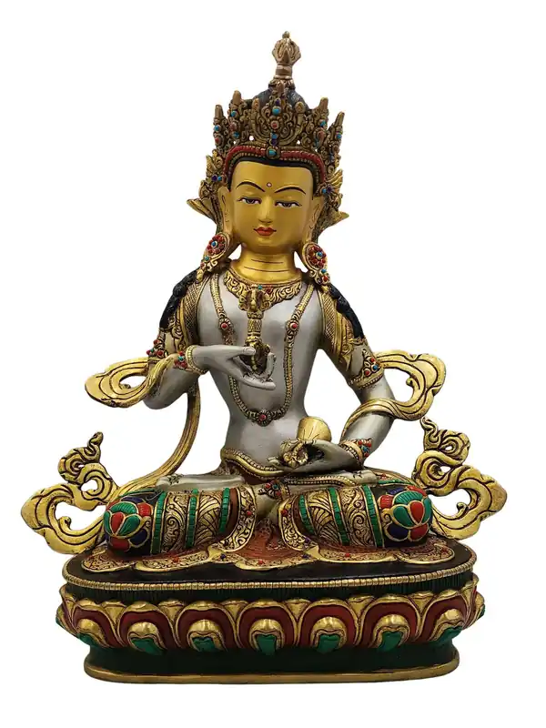Statue en cuivre de Vajrasattva – Symbole d purification fait main avec finition traditionnelle