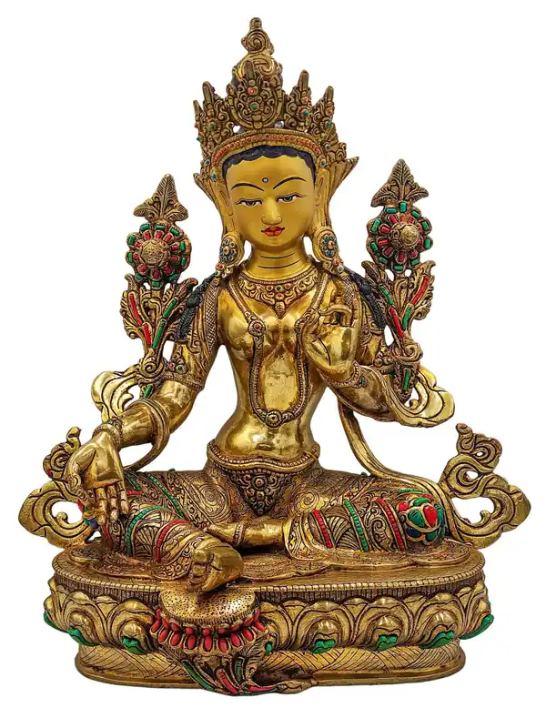 Statue en cuivre de Tara verte – Protectrice compatissante