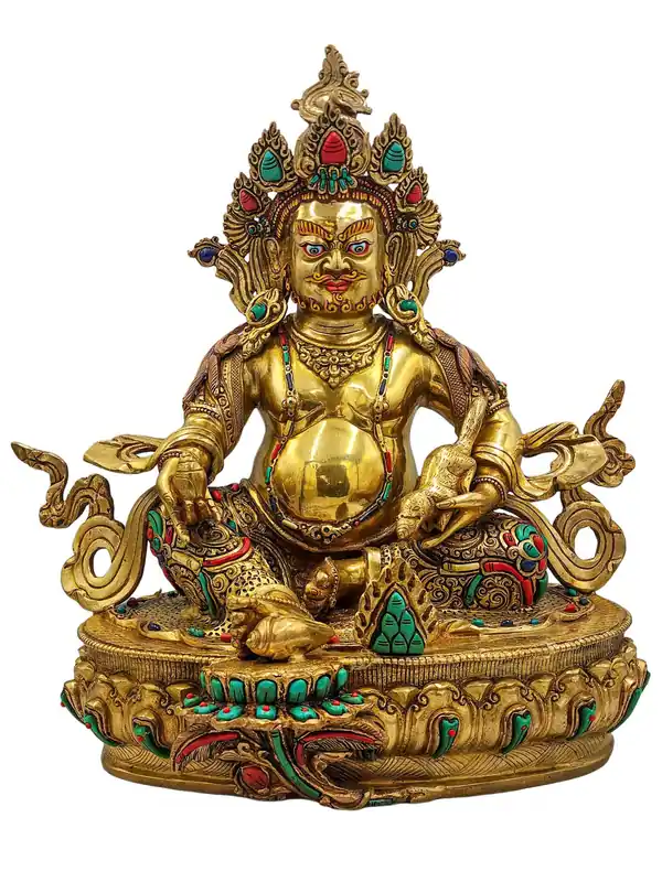 Statue de Jambhala Jaune – Cuivre pour l’Abondance