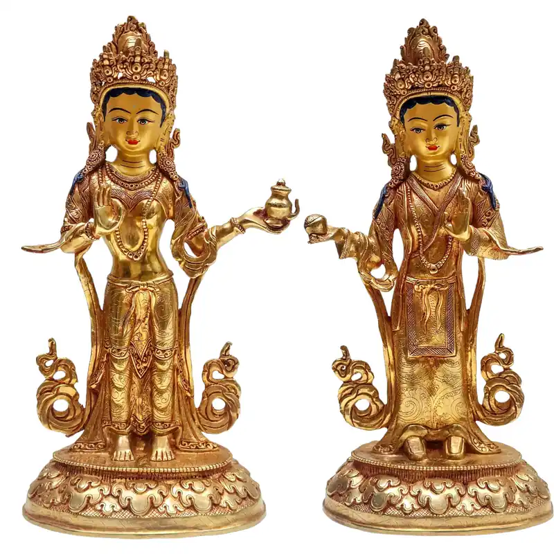 Statue en cuivre de Mandarava Yeshe Tsogyal, 35 cm