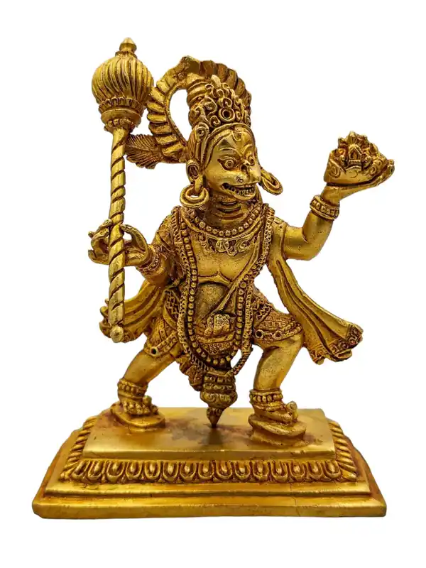 Statue miniature en cuivre de Hanuman – Symbole de force et de dévotion