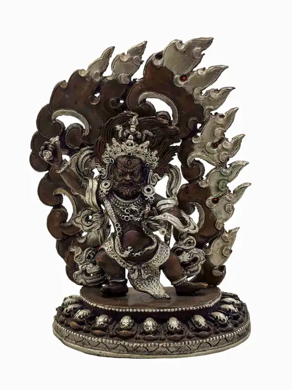 Statue du Protecteur Vajrapani – Cuivre fait main, Émanant de la puissance et de l’intrépidité