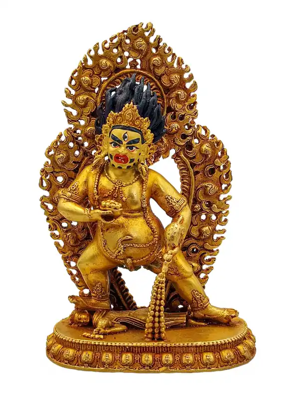 Statue en cuivre de Dzambhala noir – Bouddha de la richesse