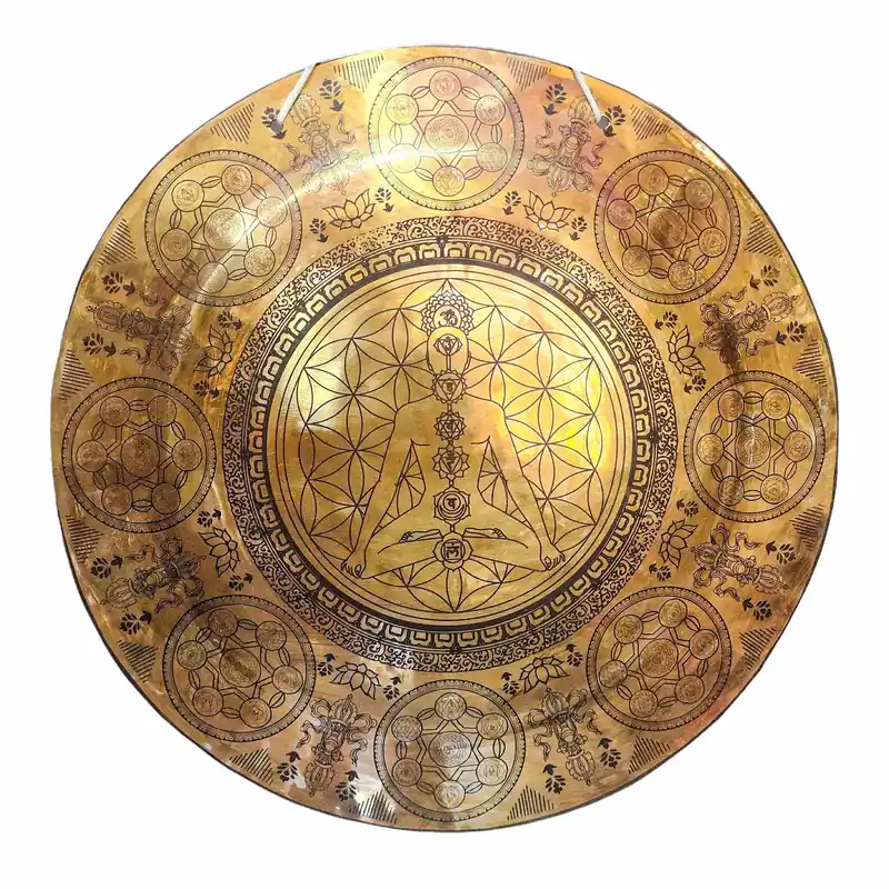 Gong tibétain en bronze pour la méditation
