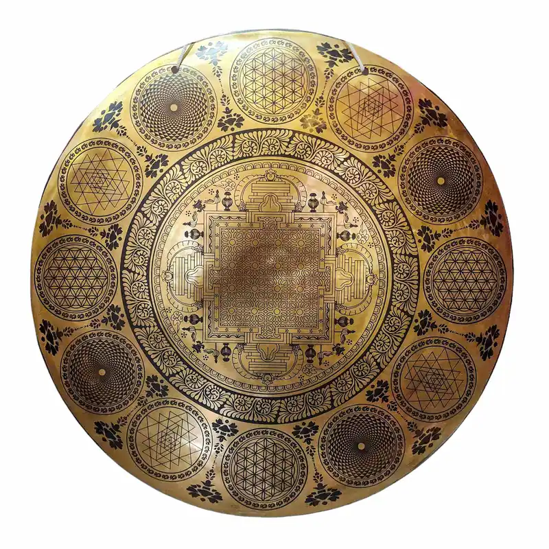 Gong tibétain en bronze fait main