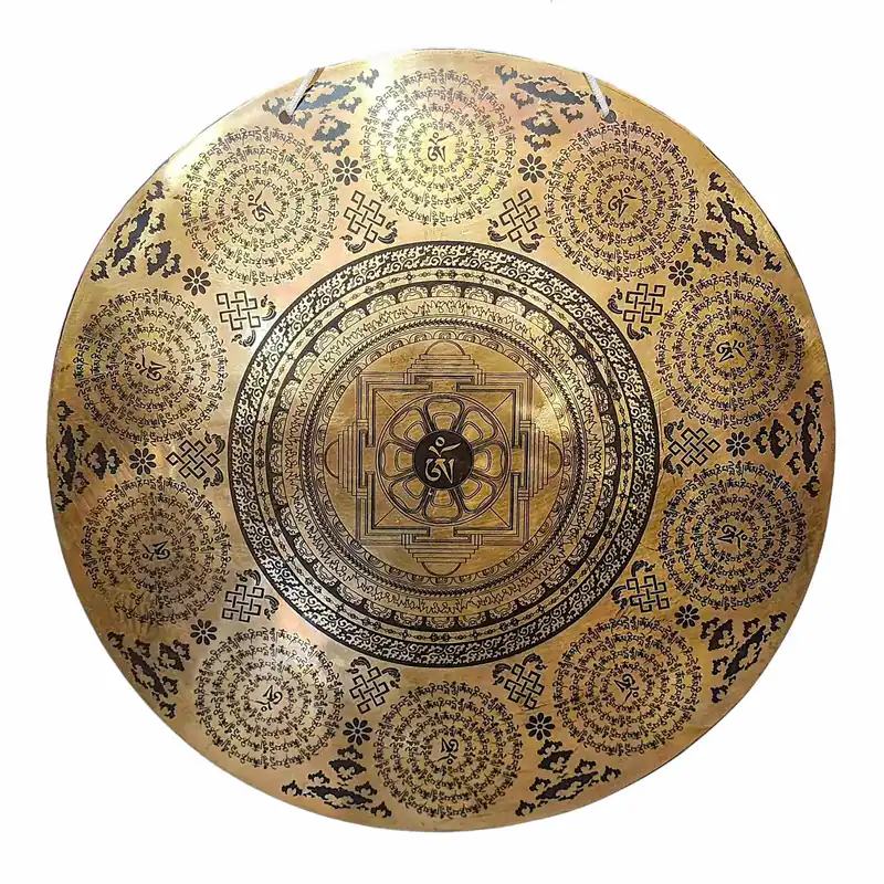 Gong tibétain en bronze résonant pour la méditation et la pleine conscience