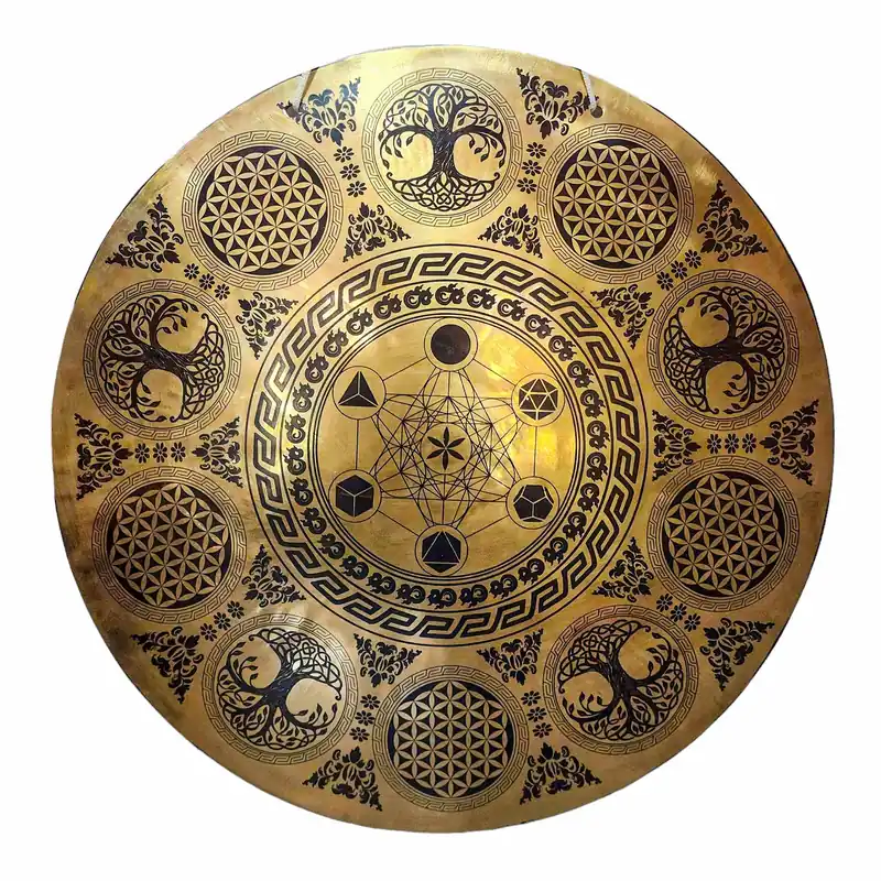 Gong de vent en bronze sacré pour une méditation profonde et un rituel