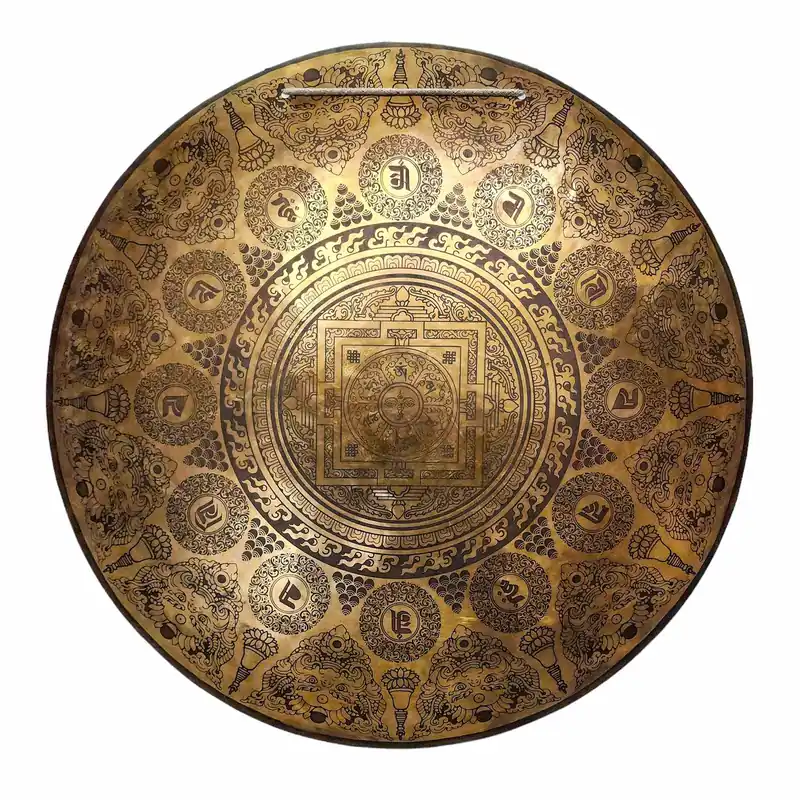 Gong tibétain en bronze pour la méditation et la clarté