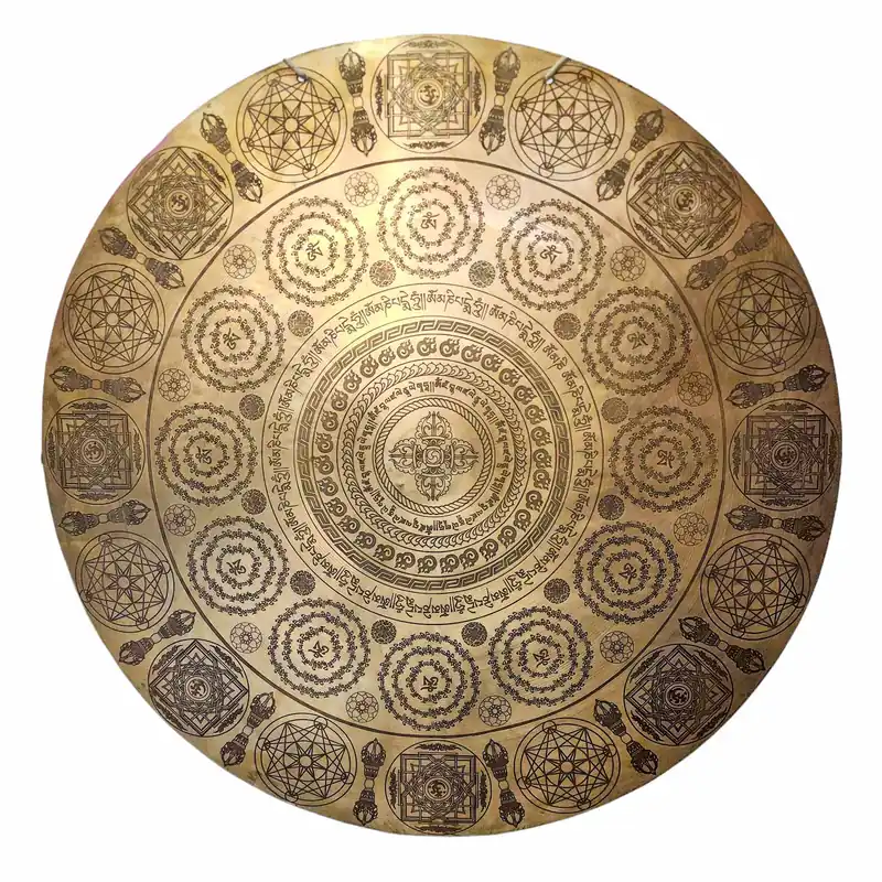 Gong de vent en bronze Vajrayana pour la méditation et l’éveil spirituel