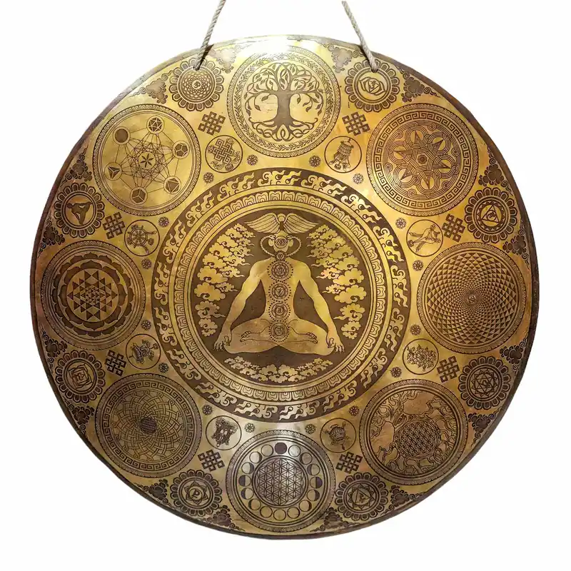 Gong en bronze tibétain puissant pour l’éveil spirituel