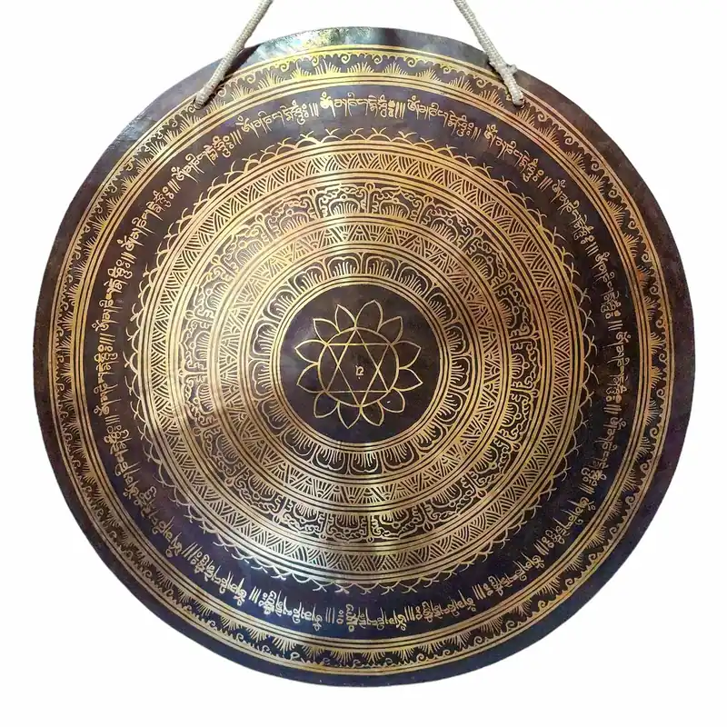 Gong en Bronze Vajrayana Puissant pour la Pratique Spirituelle