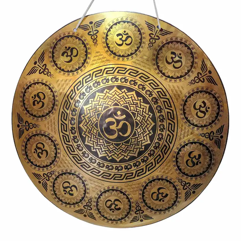 Gong en bronze résonnant pour les rituels du Vajrayana