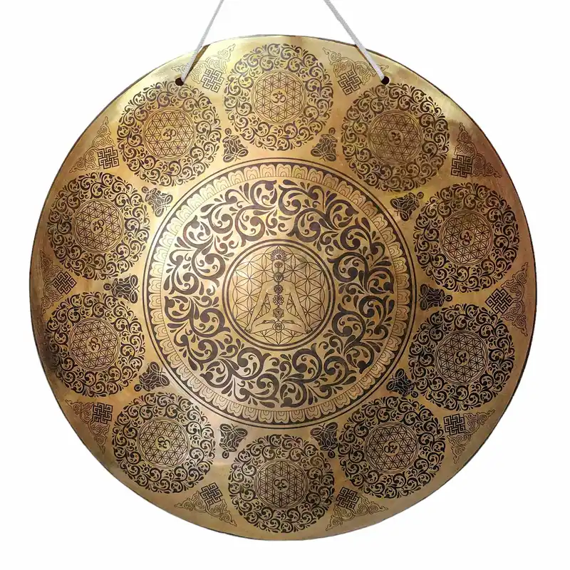 Gong en bronze tibétain sacré pour la méditation et la clarté