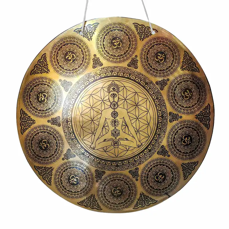 Gong en bronze tibétain sacré pour l’harmonie spirituelle
